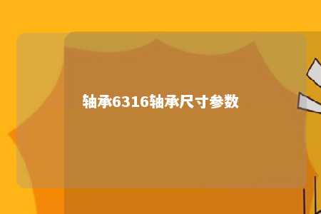 轴承6316轴承尺寸参数 
