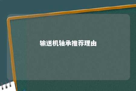 输送机轴承推荐理由 